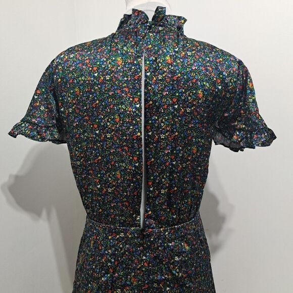 Cynthia Rowley Tina Silk Floral Ditsy Ruffle Mini Dress Size 8 Multi-Color NWT - Picture 12 of 16